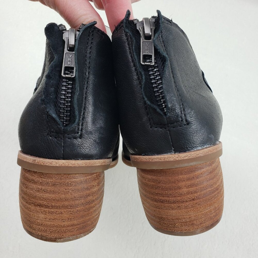 Sofft Carleigh Peep Toe Heel Womens 7.5 Black Leather Block Heel Zip Up Bootie - Picture 11 of 14